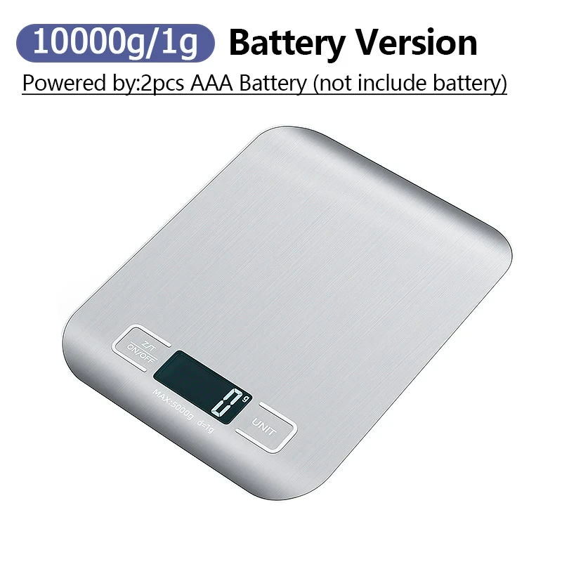 Digital Kitchen Scale 5kg/10kg LCD Stainless Steel...