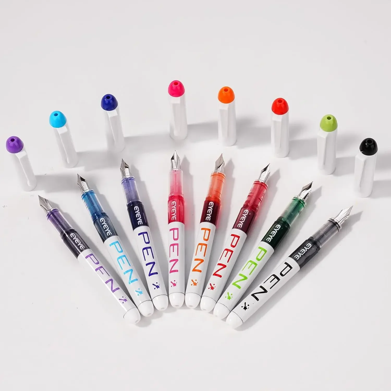 Straight Liquid Fountain Pens，Disposable Fountain Pens, for WritingQuick-Drying Ink Pen, Smooth-Writing Multicolor Art Supplies 5