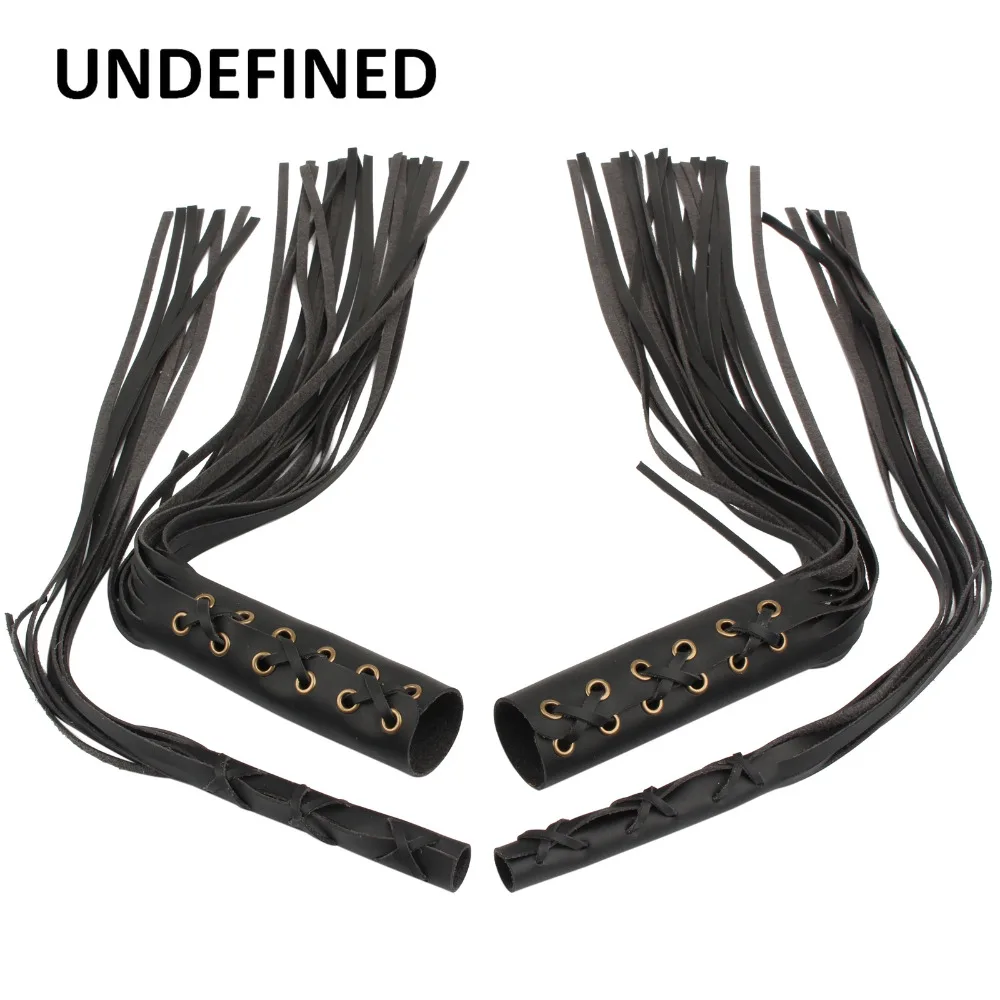 Universal Motorcycle Fringe Grips Cover Leather Handlebar Hand Grips