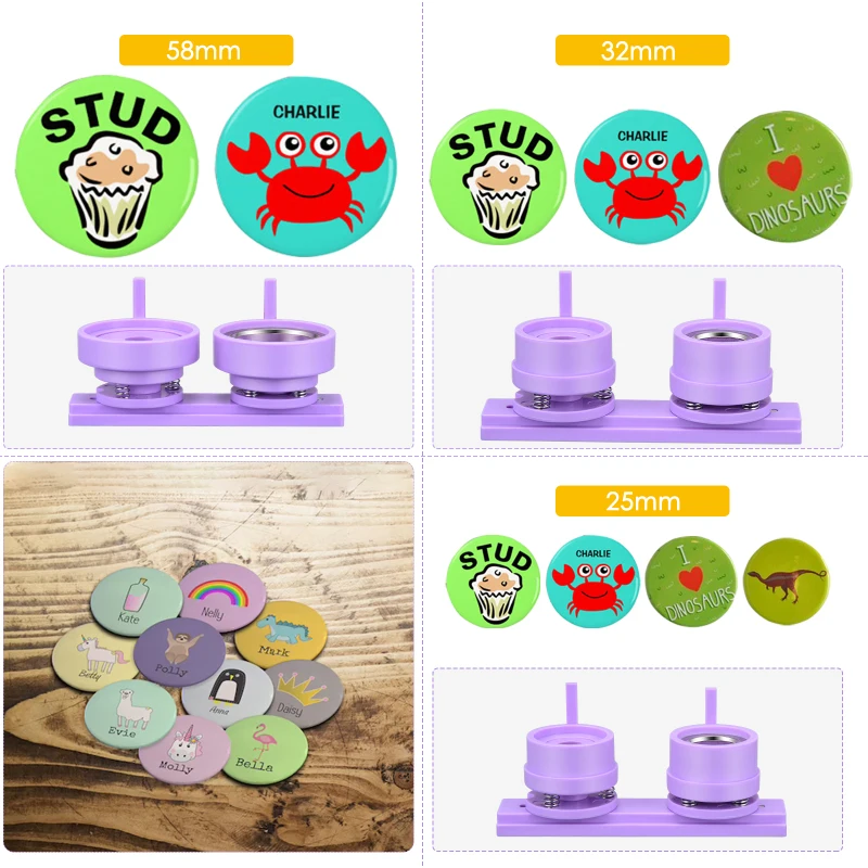 Badge Maker and Button Maker Machine 400PCs 25mm 32mm 58mm