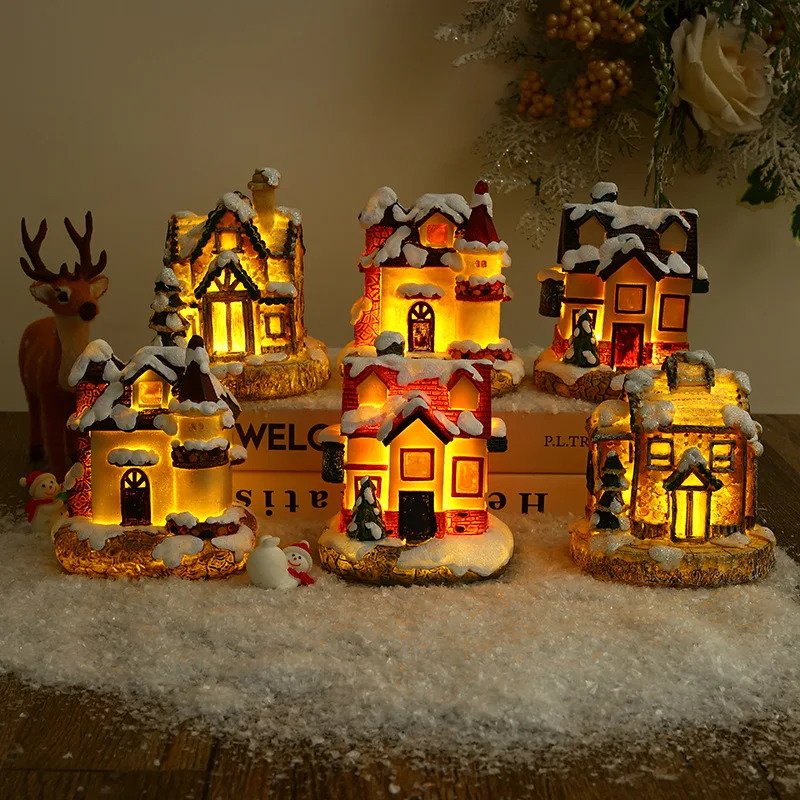 

Маленькие украшения для дома в европейском стиле, домашнее украшение, маленькие ночные светильники для дома, Рождественское украшение для снежного дома, рождественские подарки