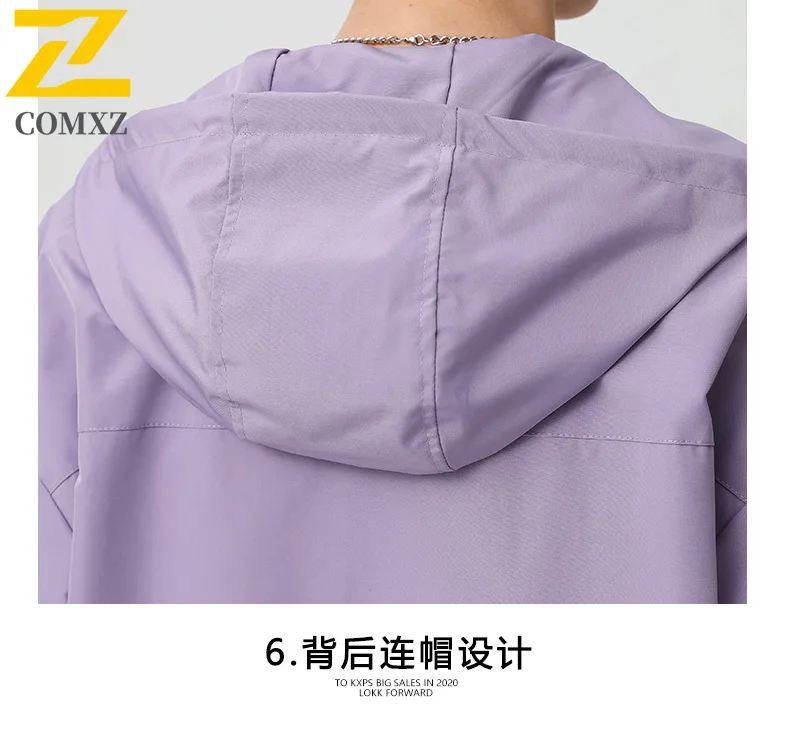 EiAO Jacket Japanese Style Couple's Hooded Red Waterproof Windbreaker Multi-Pocket Techwear Coat for Hiking Camping Fishing 2025