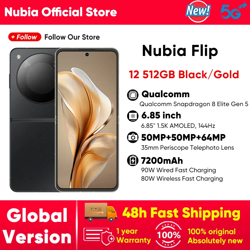 スマートフォン本体 nubia Flip 5G 8GB + 256GB Gold nubia Flip 5G - Nubia Store (Global)