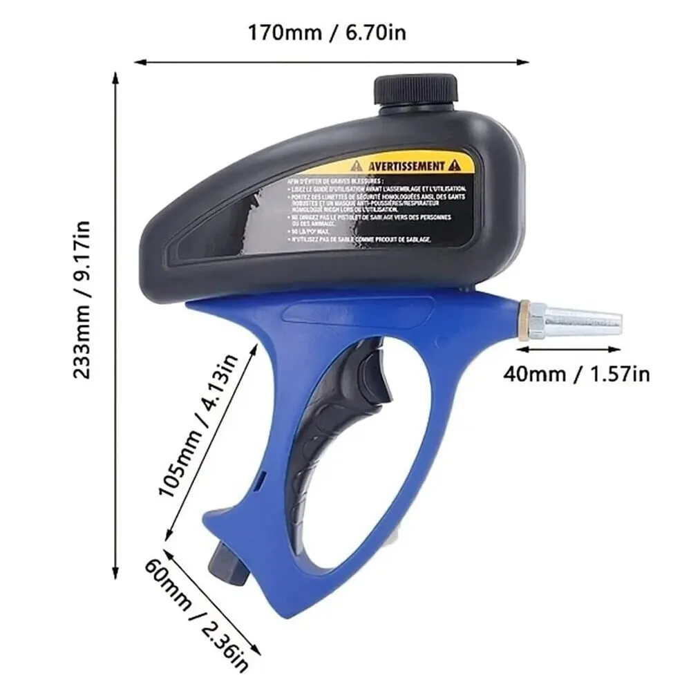 1Pcs Adjustable Sandblasting Gun 90psi Portable Sand Blaster Sand Blasting Machine Gravity Small Handheld Pneumatic Blasting Gun 6