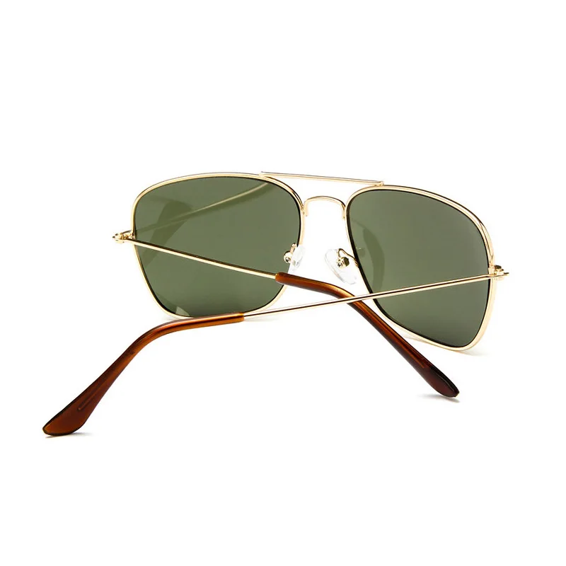 Shonemes Vintage Square Sunglasses with Double Bridge Metal Frame and UV400 Protection