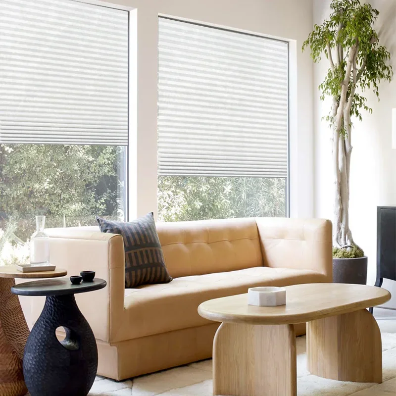 Half Blackout Pleated Curtains, Self-adhesive Non-woven Fabric Pleated Curtains, Living Room, Bedroom, Bathroom Decoration