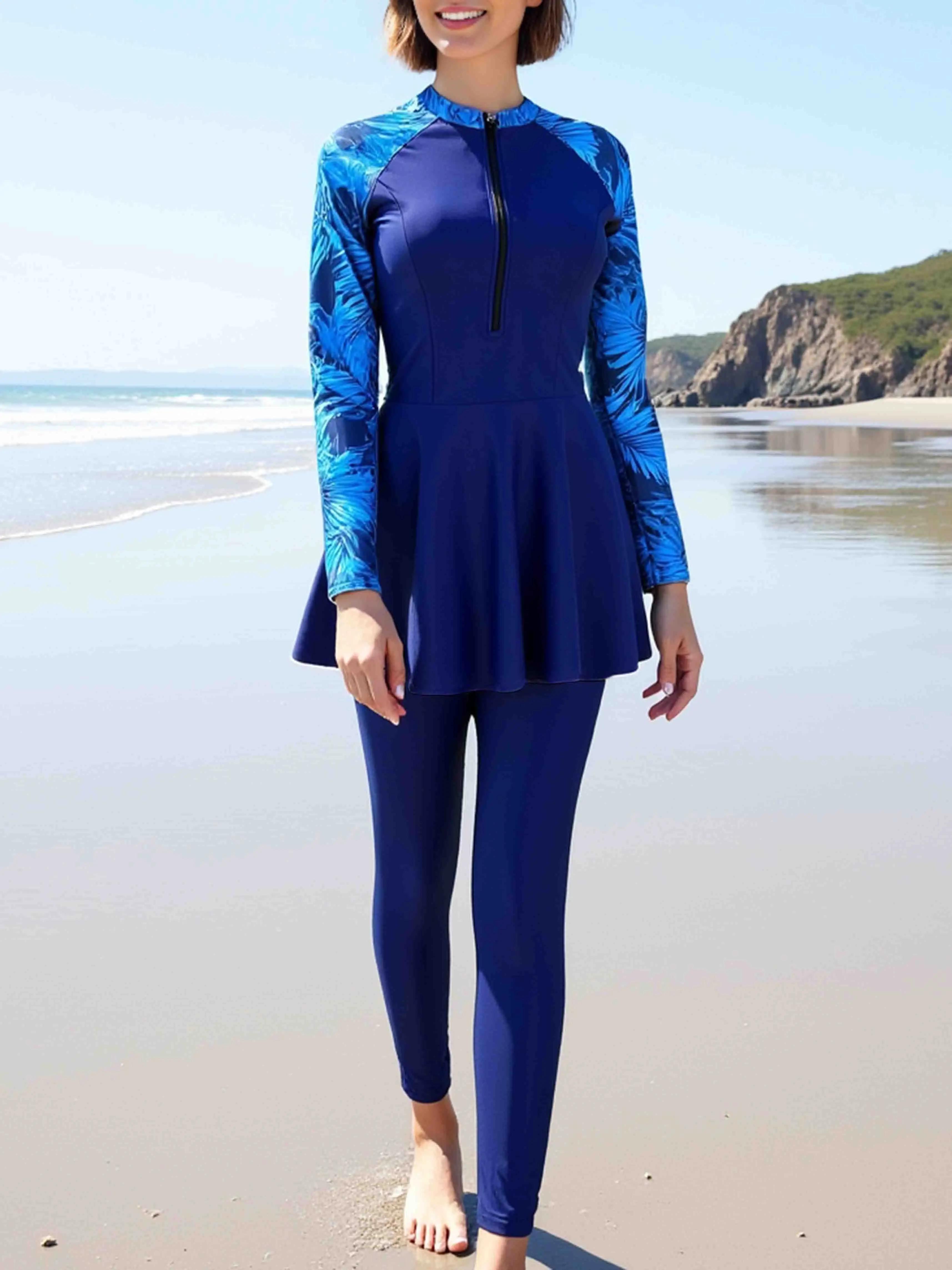 2 Pieces Muslim Swimsuit Women 2026 Surfing Diving Clothes Sexy Swimwear Female Beachwear Bathers Bathing Swimming Swim Suit - 5