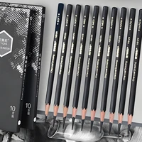 10Pcs/Set Profession Charcoal Wooden Pencil Set Sketch Drawing Soft/Medium/Hard Wood Pencils Artist Student Art Supplies 1