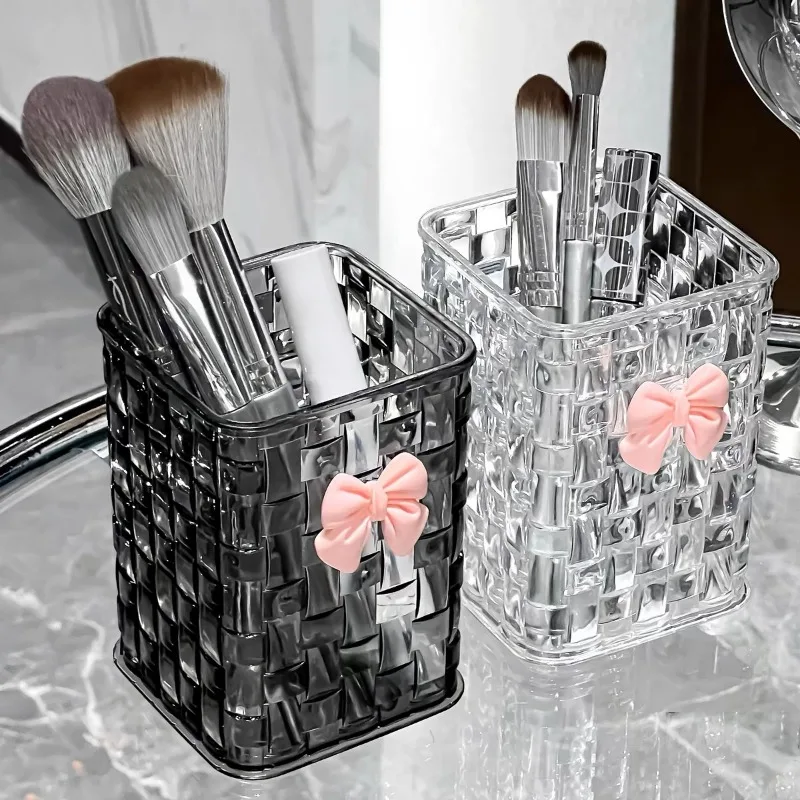 Clear Acrylic Makeup Brushes Storage Box Desk Cosmetic Organizer Lipstick Storage Nail Polish Display Stand Rack Jewelry Case makeup organizer,makeup storage box,cosmetic storage box