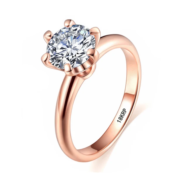 With Certificate Original 18K White Gold Color Ring Luxury 2.0ct Lab Diamond Wedding Bands Bride Women anillos de plata ley 925 R170