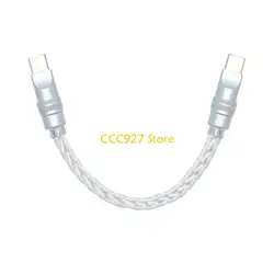 Fast Speed Braided Type C Data Cable with Silver - Plated Copper for Quick Charging and Transfer (Silver)