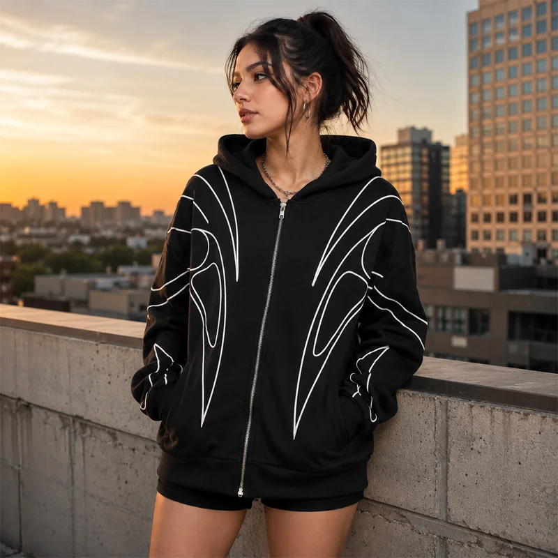 Women’s Graphic Zip-Up Hoodie - Image 6
