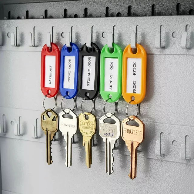 50Db Multolor Műanyag Kulccsalok Azonosító Címkék Poggyász Neve Token Szálloda Száma Osztályozási Kártya Osztott Gyűrűs Kulcstartó - Image 2