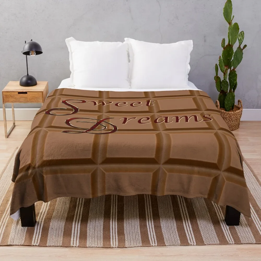 

Milk Chocolate Bar Novelty Custom Design Throw Blanket Weighted Thermals For Travel Multi-Purpose Tourist Blankets