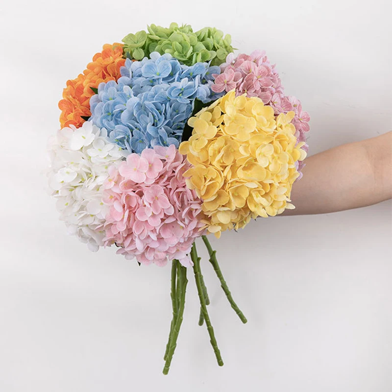 

Latex Film Hydrangea Flower Real Touch Artificial Flowers Bridal Bouquet Wedding Flower Arrangement Home Living Room Decoration