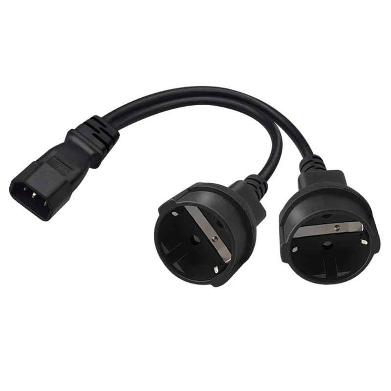 

IEC320 C14 to EU4.8mm +EU4.8mm AC-Power Adapter Cable, 3 Terminals Male to Female Power Connector Cord Wire
