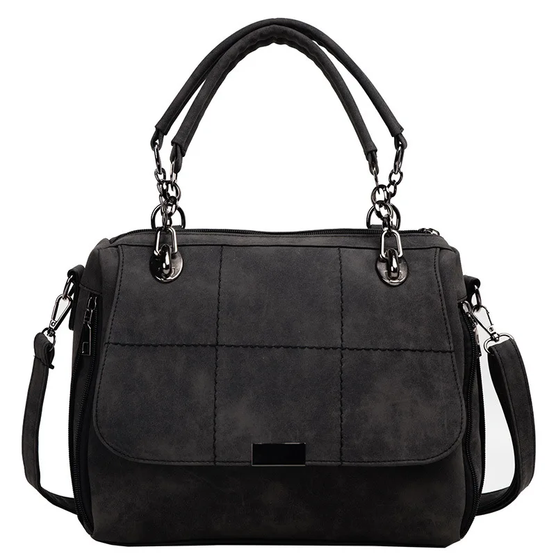 Matte Women Handbag Scrub Female Shoulder Bags Large Capacity Matcha PU Leather Lady Totes Boston Bag for Travel Hand Bags