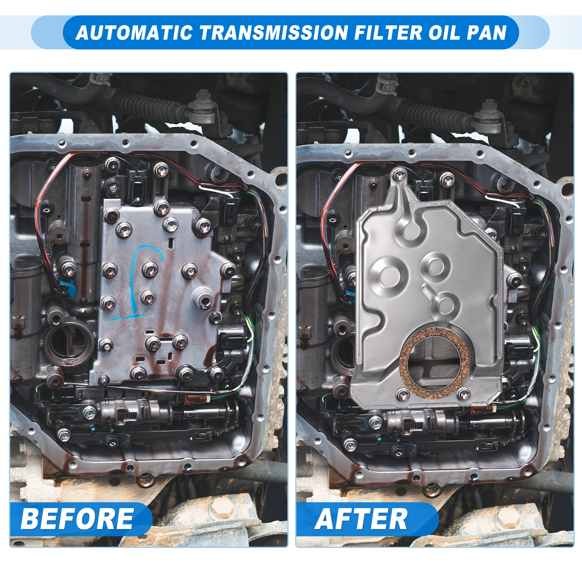 UXCELL Automatic Transmission Filter Oil Pan for Toyota Corolla LE, LE Limited 1.6L L4-Gas 1985, 1986 3533002010