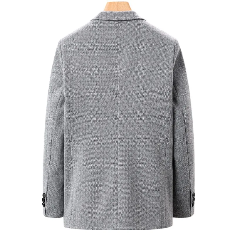 Classic Mens Office Dress Jackets Quality Casual Business Lapel Windbreak Coats Top Autumn Winter Blended Wool Jacket Streetwear 6
