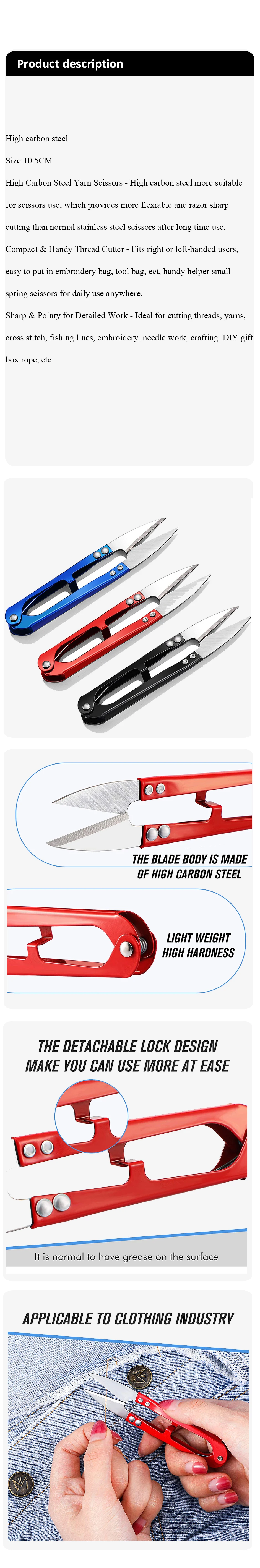 Description Picture 2 of item1pcs U Shape Sewing Scissors Thread Cutter for Yarn Threads Fabric Craft Needlework Scissors DIY Sewing Supplies