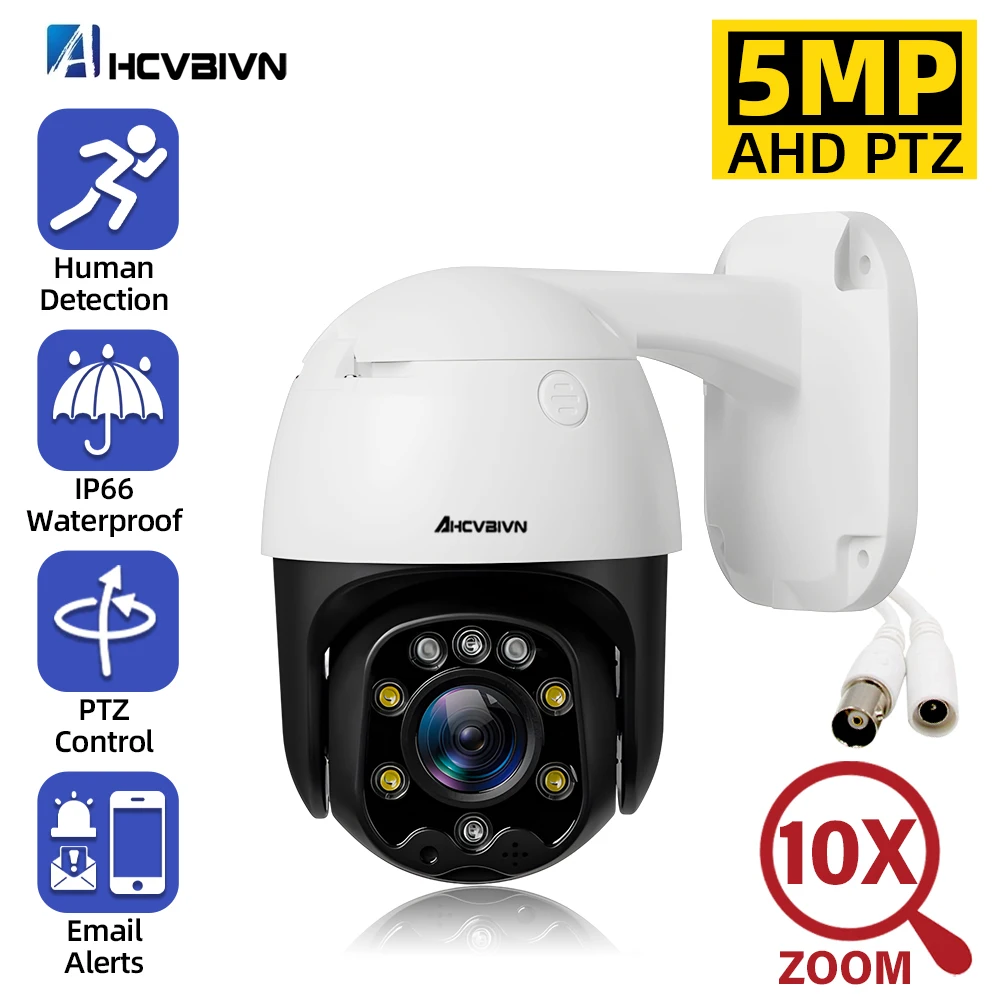 

5MP 10X Zoom AHD Camera PTZ Surveillance CCTV Camera Waterproof Home Security Indoor/Outdoor Infrared Night Vision Analog Camera