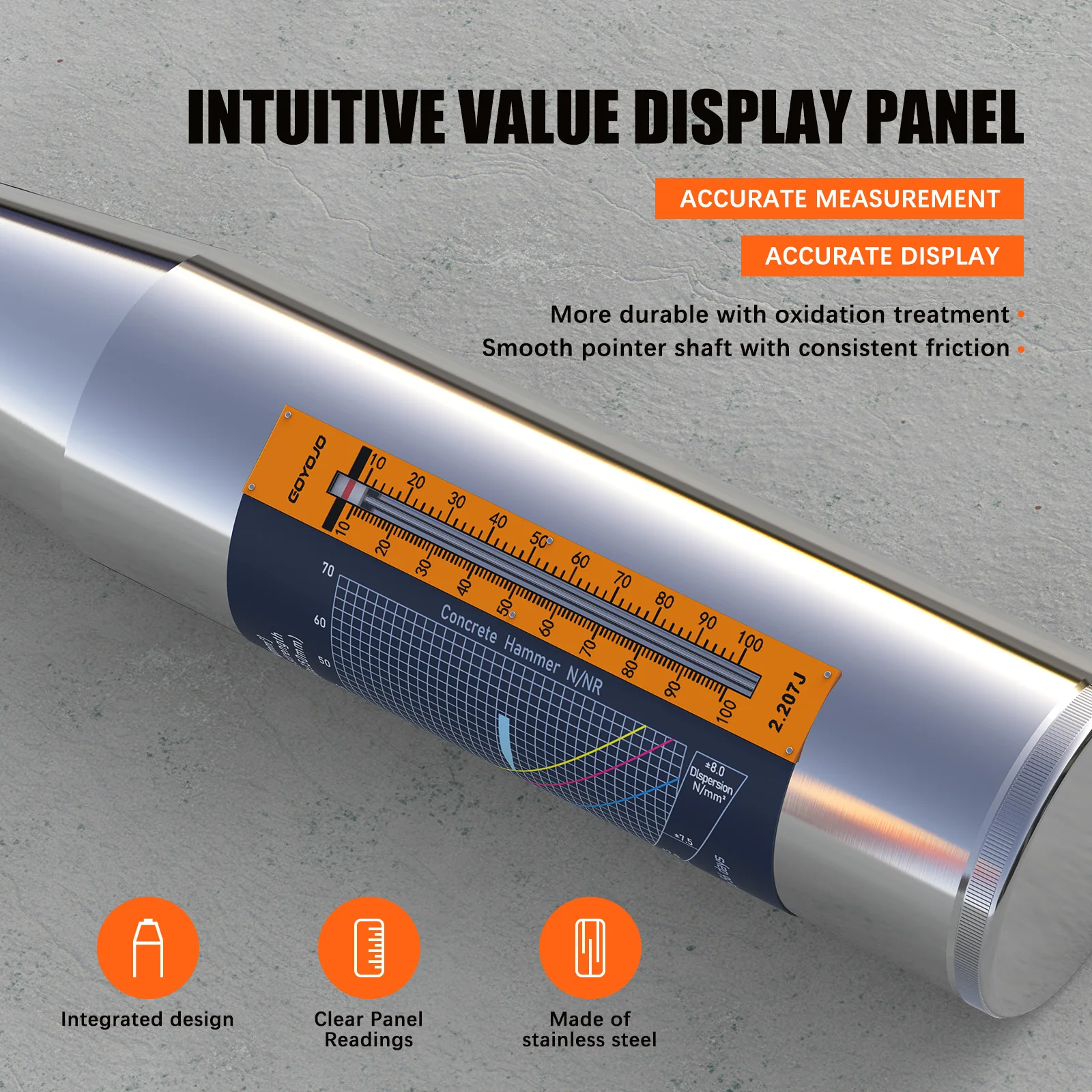 Concrete Rebound Tester Concrete Rebound Hammer Tester Resiliometer Test Meter Tool