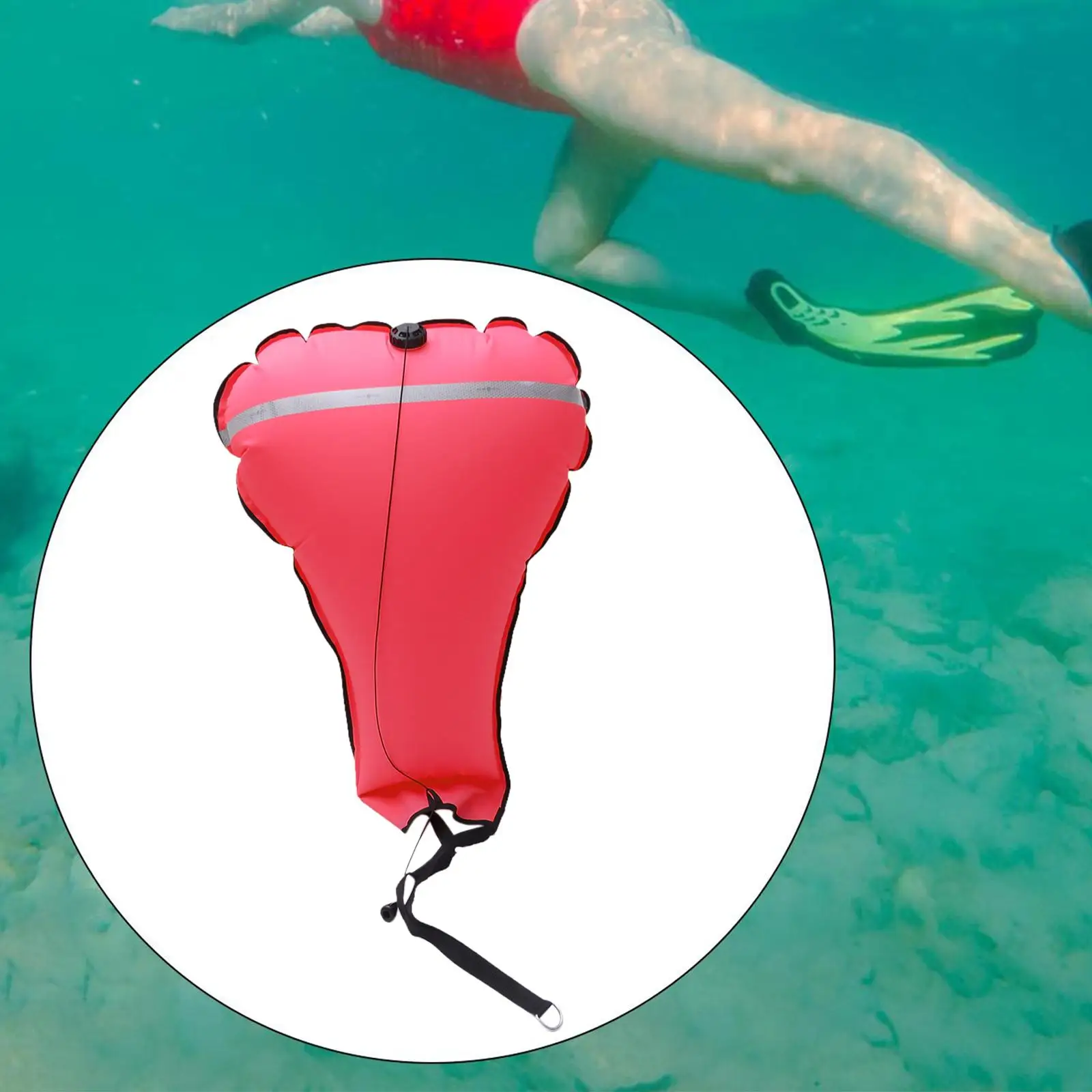 Scuba Diving Float Buoy Gear Reflective Band Dive with Valve Salvage Lift Bag 140lb for Beach Adults Water Sports Diver Outdoor