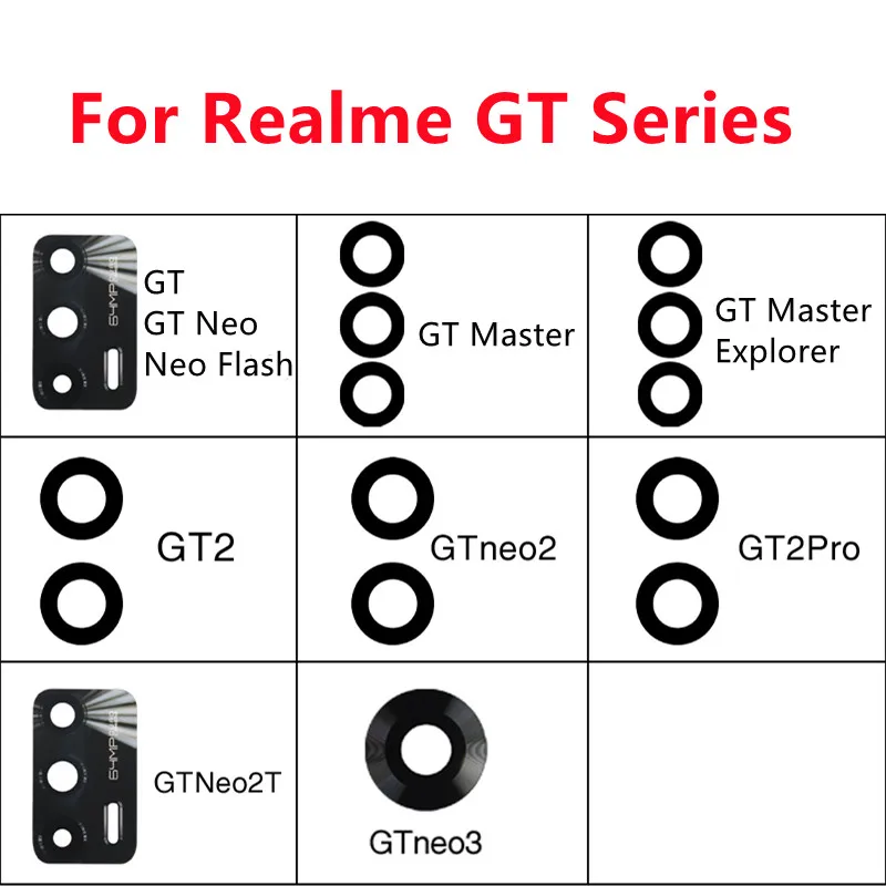 

10set/Lot For Realme GT Neo 3 Neo2 GT2 Pro GT Neo2T Master Explorer Flash Rear Back Camera Glass Lens Cover with Glue Sticker