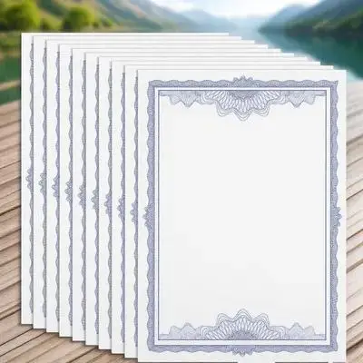 10Pcs 인쇄 가능한 인증서 용지 A4 클래스 상금, 스포츠 졸업장, 학교 졸업용 쓰기 가능한 빈 인증서 용지