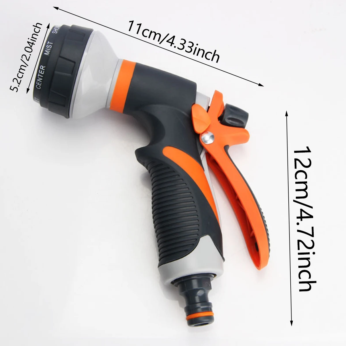 1pc Garden Water Guns ABS Water Spray Nozzle with Heavy Duty 8 Adjustable Watering Patterns Slip Resistant for Plants