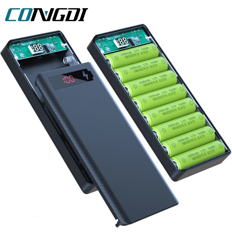 Zunate Power Bank Shell, 16 X Battery Power Bank Case Kit Fai da Te, 22,5 W di Ricarica Rapida e 15 W di Ricarica Wireless, con Display LCD, Supporto Micro/Type C/USB Zunate Power Bank Shell, 16 X Battery Power Bank Case Kit Fai da Te, 22,5 W di Ricarica Rapida e 15 W di Ricarica Wireless, con Display LCD, Supporto Micro/Type C/USB