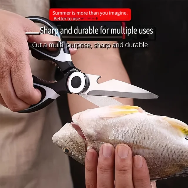 Kitchen scissors powerful chicken bone scissors household multi-functional scissors chef special scissors sharp food scissors 5