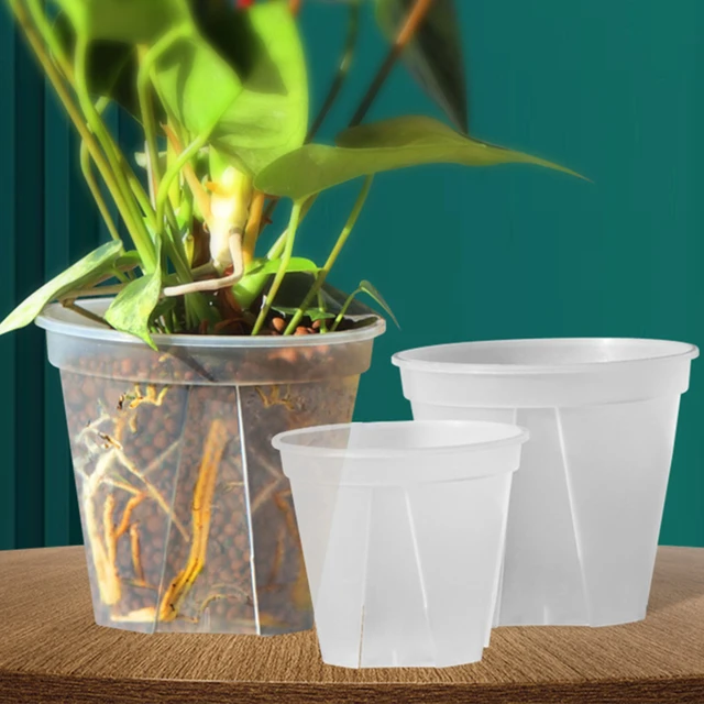 Pots de fleurs transparents avec escalier en plastique, contrôle des  racines, pots de pépinière respirants, plantation d'orchidées, fournitures  de jardin - AliExpress