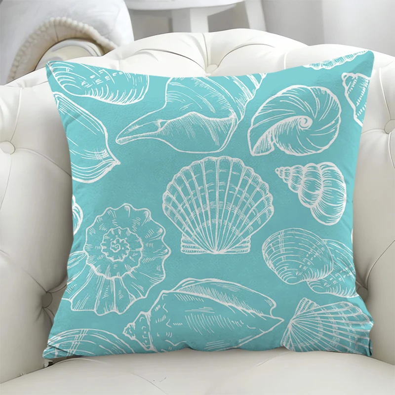 

Double-sided Printing Cushions Sea Shell Pillowcases Cover for Pillow Couch Pillows Short Plush Bed 40x40 Bedroom Car Sofa 45x45