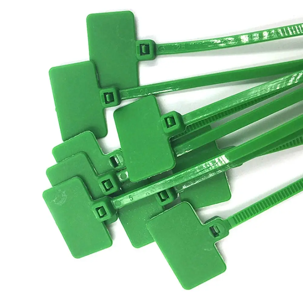 100Pcs Cable Ties Plastic Label Strapping Tape Cable Tag Nylon Ties Colorful Tag Tag Labels Markers Self-locking Zip Ties