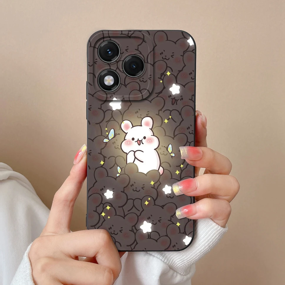 Lovely Flower Star Pattern Liquid Silicone Soft Case - High Quality Back Cover