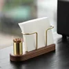 HeMu-Tooth Swab Tube Tissue Holder, Black Walnut, Minimalist Dining Table Tissue Storage Rack, Restaurant Coffee Shop Paper Box 2