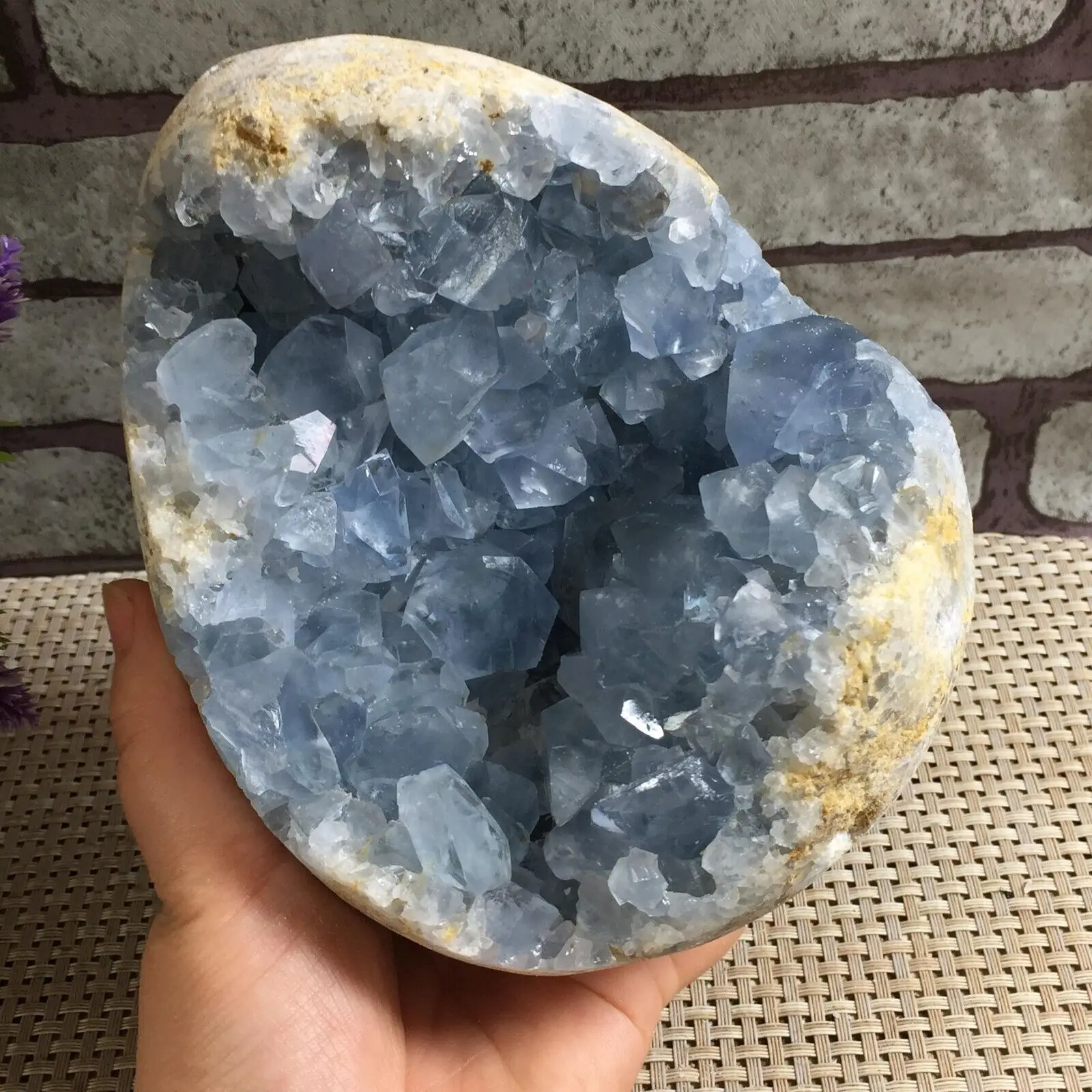 Natural Rough Blue Celestite Geode Raw Quartz Crystal Cluster Specimens 5