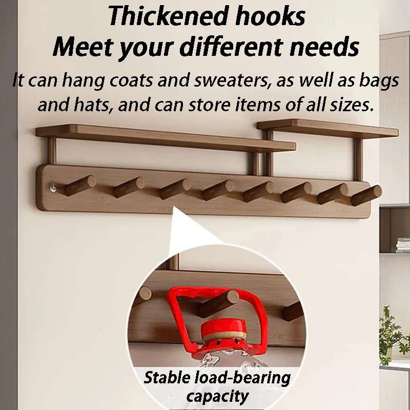 Wall Mounted Coat Racks Entrance Hall Clothes Storage Rack Stand Interior Hallway Clothing Organizer Hanger with Storage Shelf 5