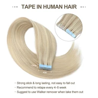 MRSHAIR-Extensions de Cheveux Humains Blonds, Sans Couture, 4x0.8cm, Trame de Peau PU, 12 à 24 Pouces, 20 Pièces 3