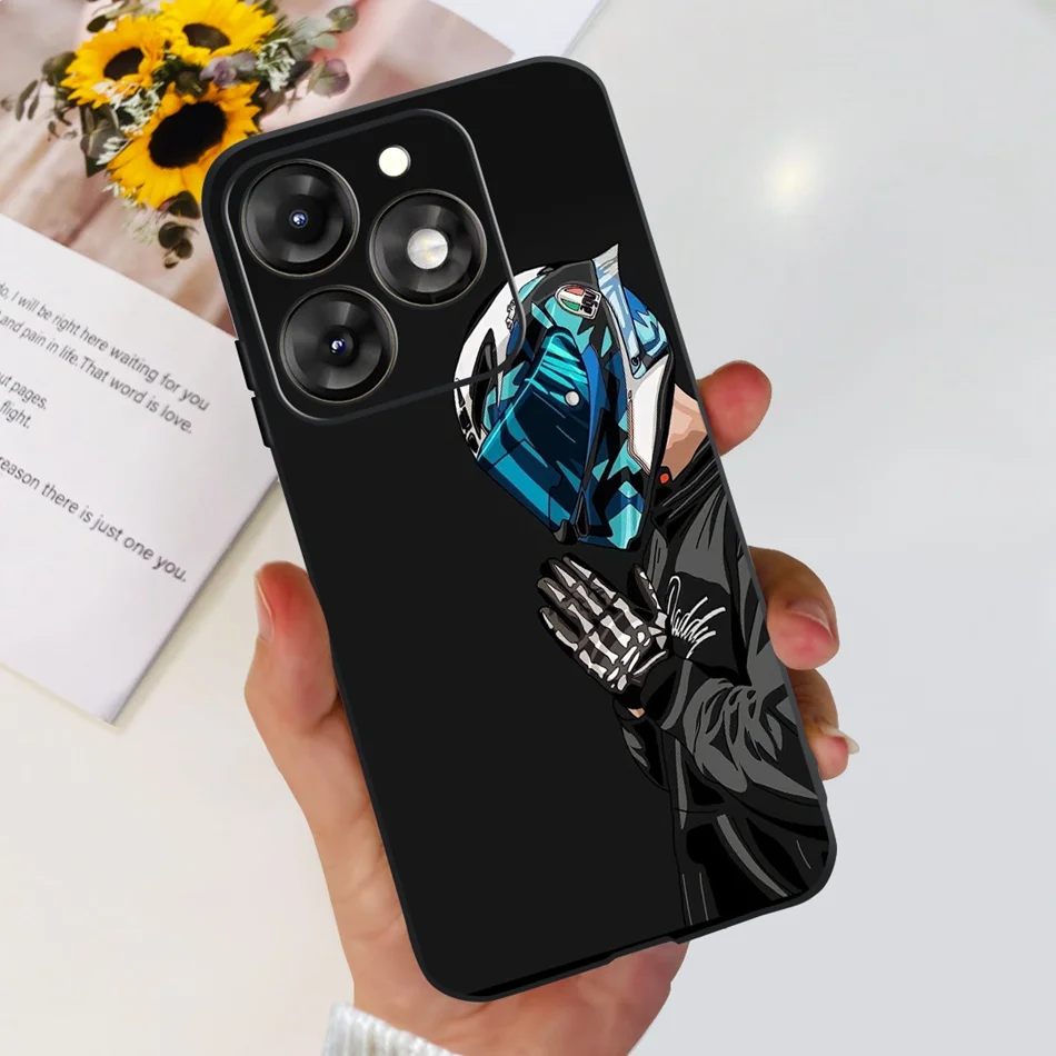 Stylish Black Silicone TPU Phone Case with Fashionable Patterns