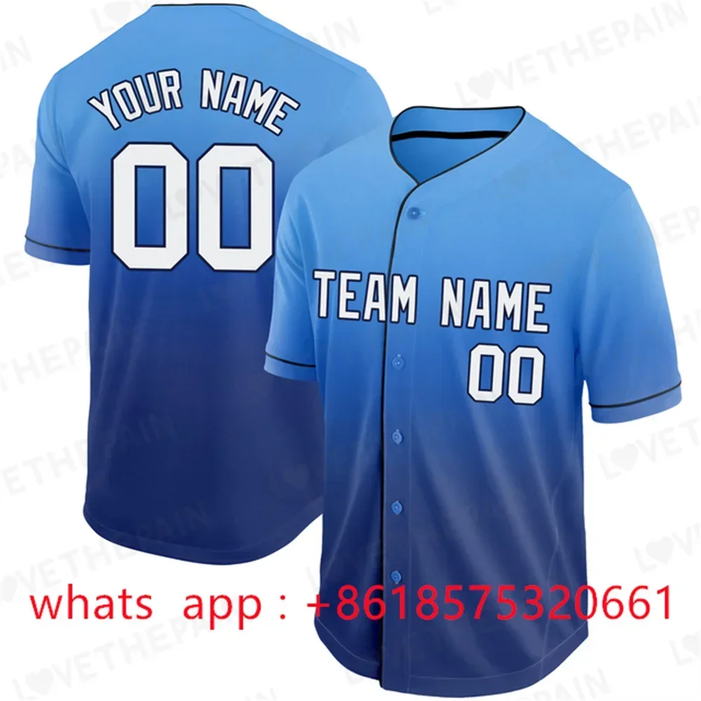 Baseball Jersey Team Shirt Print Personal Name Number Stripe Hip Hop Sportswear Baseball T-shirt Men/Women/Kids Clothing
