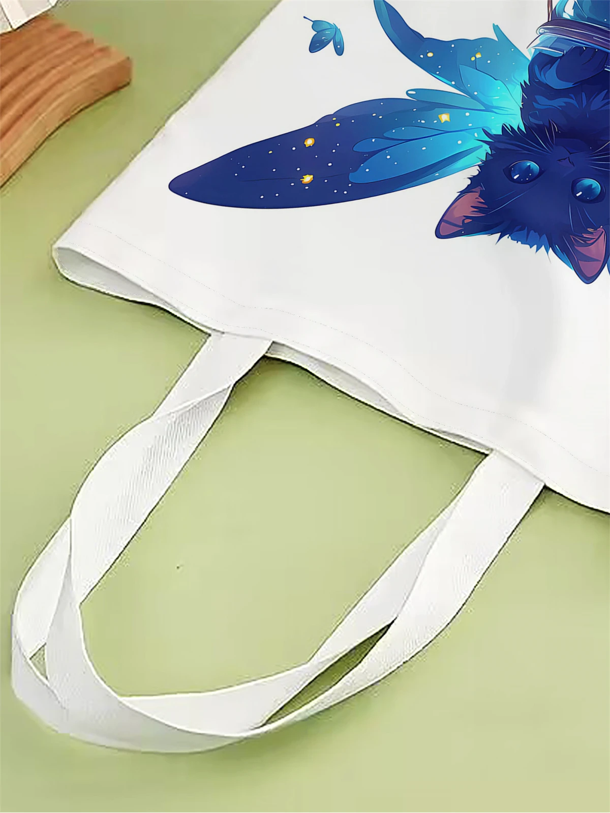 1pc,butterfly cat handbag, reusable fashionable handbag, multifunctional handbag, printed canvas shopping bag