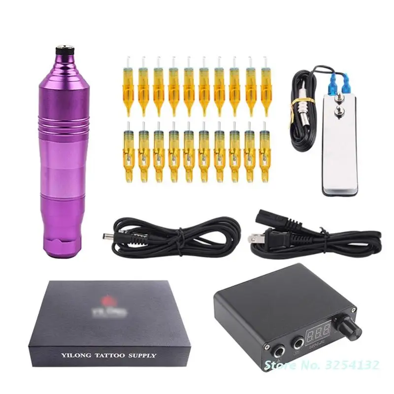 

Tattoo Pen Kit Professional Rotary Tattoo Machine Pen with Cartridges Needles for Beginners Artist Gift Tattoo Supplies
