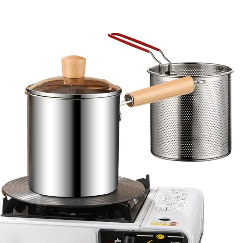 

Stainless Steel Deep Fryer Pot high quality Chicken Wings Stove Top Fryer heat resistant Restaurant Supplies For Frying Seafood