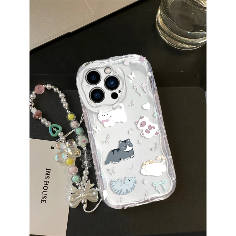 Charming Feline Lanyard Phone Case - Soft Cover with Cute Sweet Cat Design
