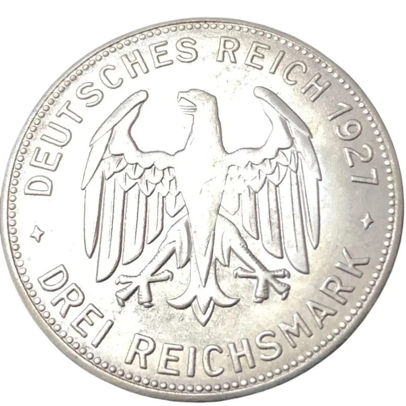1927 Germania-1871-1948 3 Reichsmark Tubingen Università Argento Placcato Copia Moneta