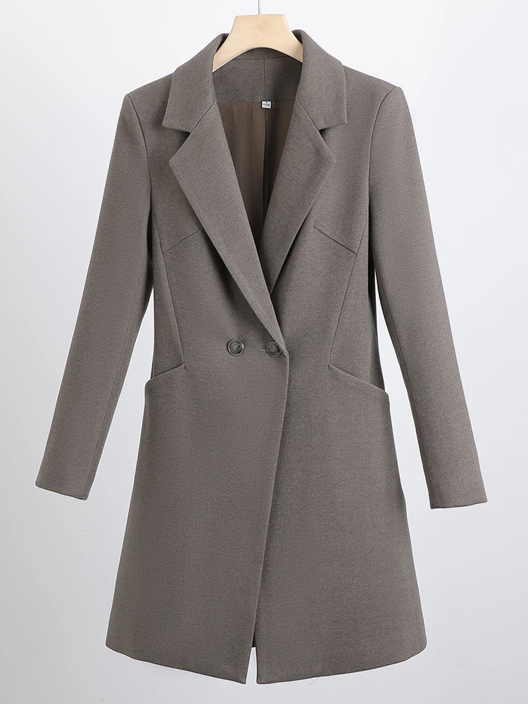 

Коричневый, синий, черный женский официальный Блейзер, Женская однотонная куртка для работы