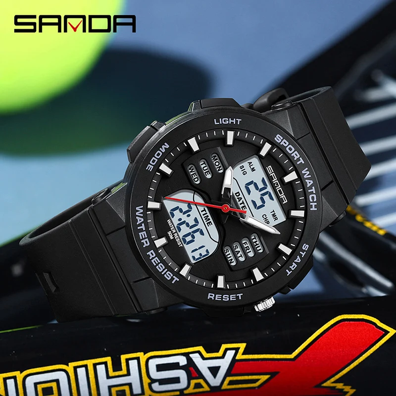 SANDA Women's Fashion LED Digital Sport Watch - Waterproof Casual Quartz Timepiece