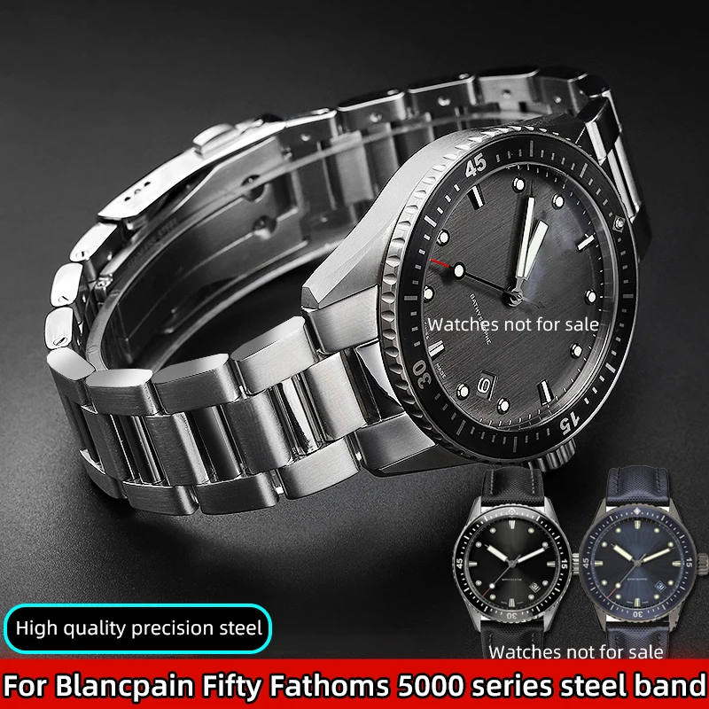 Per Blancpain Fifty Fathoms Cinturino In Acciaio Cinturino In Acciaio Catena Per Orologi In Acciaio Di Precisione 50 Fathoms Deep Dive 5000 5054 Ceram